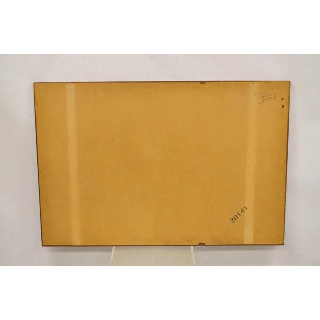 Brown Vintage Mid Century Modern Sculpted Walnut Rectangular Modernist Wall Mirror For Sale - Image 8 of 10