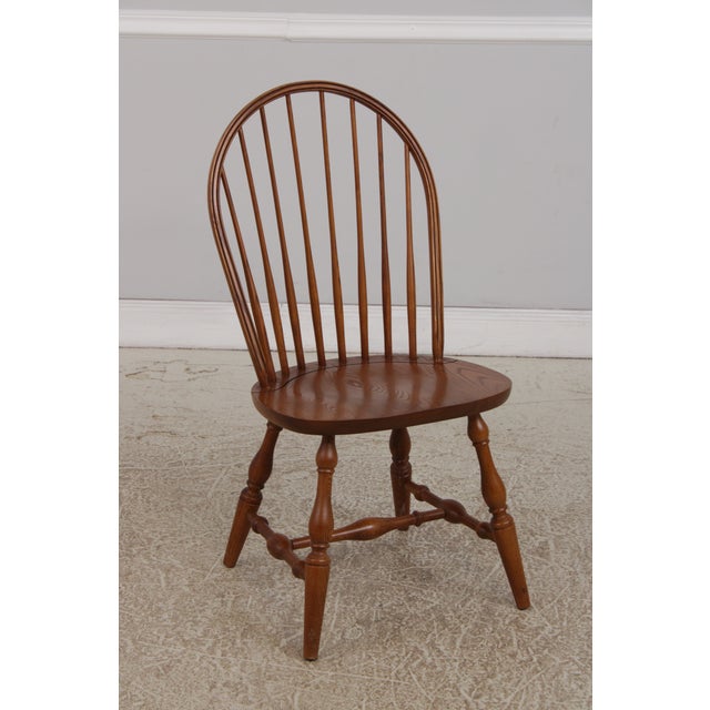 Set of 6 Hitchcock Oak Windsor Style Dining Room Chairs For Sale - Image 13 of 18