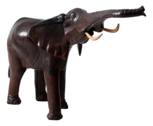 Large Mid-Century Ironwood Elephant Sculpture