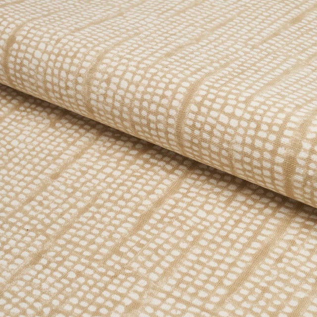Schumacher SAMPLE - Schumacher Noland Block Print Fabric In Sand For Sale - Image 4 of 6