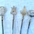 Set of six Turkish skewers. The bras plating is worn on certain parts of the end of the skewers. Overall, in relatively...