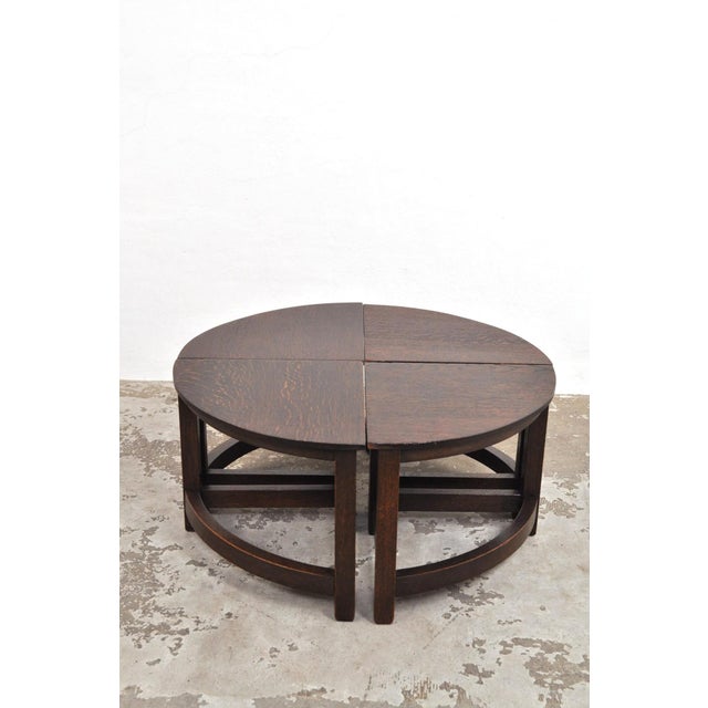 Vintage Oak Coffee Table, 1920s, Set of 5 For Sale - Image 11 of 16