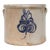 Ext. LRG Antique Decorated Stoneware Crock 2 Gallon For Sale