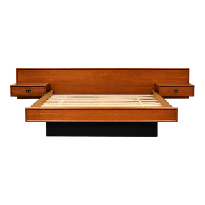 1960s Teak Queen Floating Platform Bed