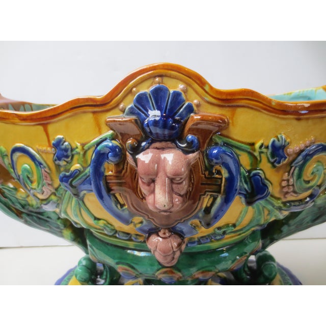 Late 19th Century Majolica CenterBowl Barbotine Vintage 20s-30s. For Sale - Image 5 of 12
