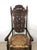 Antique Baroque Style High Back Throne Chair With Carved Wood Detail and Upholstered Seat For Sale - Image 10 of 16