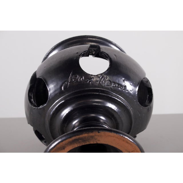 Mid-Century Modern Black Candleholder by Jean Marais, Vallauris, 1970 For Sale - Image 3 of 5