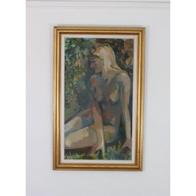 Bernhard Petersen, Seated Woman, 1994, Oil on Canvas, Framed For Sale - Image 4 of 17