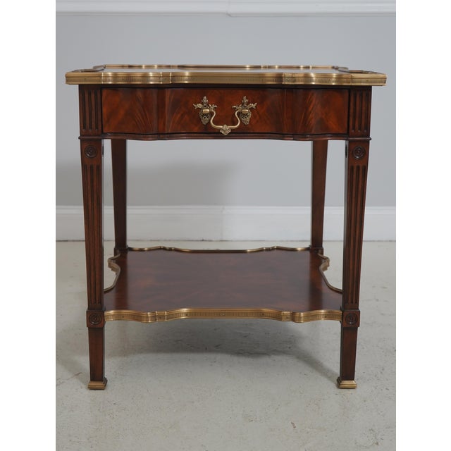 Age: NEW Details: Model 5005-392 Grand Marnier Side Table Curved Edge High Quality Construction Brass Trim Throughout...