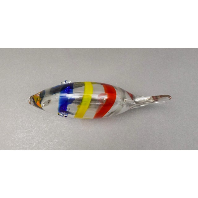 Mid 20th Century Mid 20th Century Artist Signed Colorful Fish Hand Blown Murano Style Art Glass Sculpture For Sale - Image 5 of 11