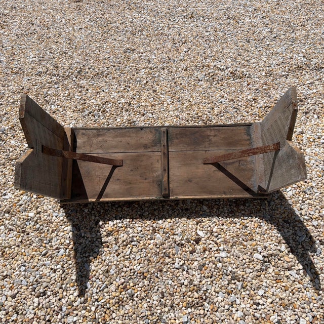 Wood Rustic Wood Antique Carriage Bench For Sale - Image 7 of 11
