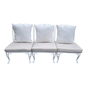 1950s Outdoor Wrought Iron Sofa With Cushions