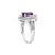 Haus of Brilliance .925 Sterling Silver 9x7mm Oval Purple Amethyst and Diamond Accent Art Deco Style Cocktail Ring (I-J Color, I1-I2 Clarity) - Size 7 For Sale - Image 4 of 8