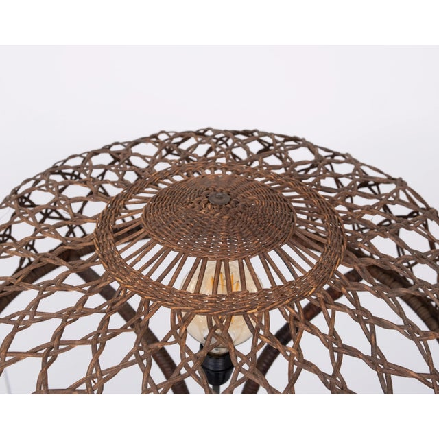Wicker Floor Lamp by l.P.H. De Ridder Amsterdam, 1920s For Sale - Image 6 of 10