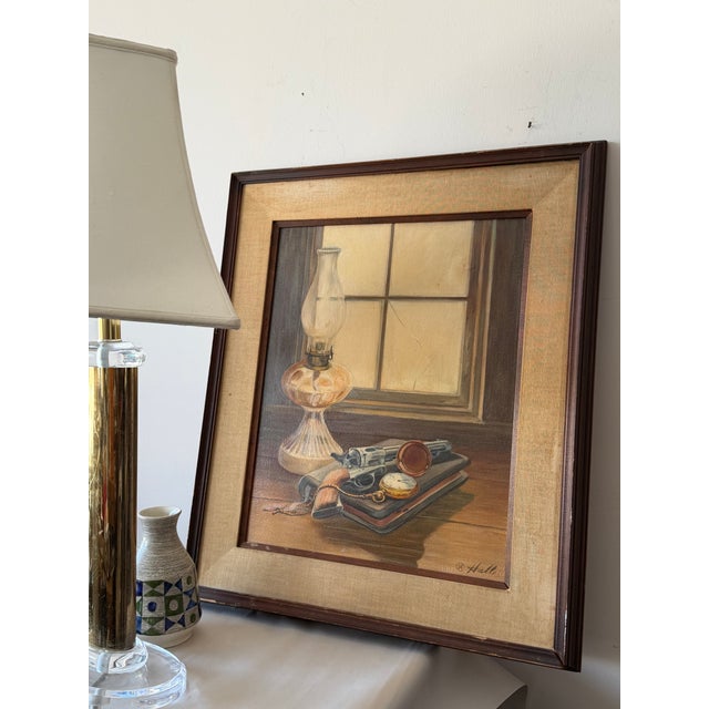 Brown James Hall Southwestern Still Life Painting New Mexico 1971 Trompe l'Oil For Sale - Image 8 of 12