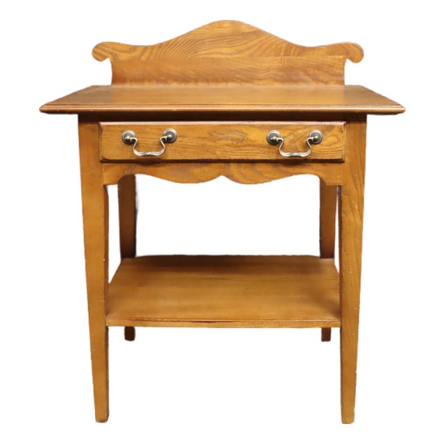 American of Martinsville Attributed Oak Nightstand For Sale