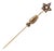 Antique Victorian 14k Yellow Gold Seed Pearls Floral Leaf Motif Stick Pin For Sale