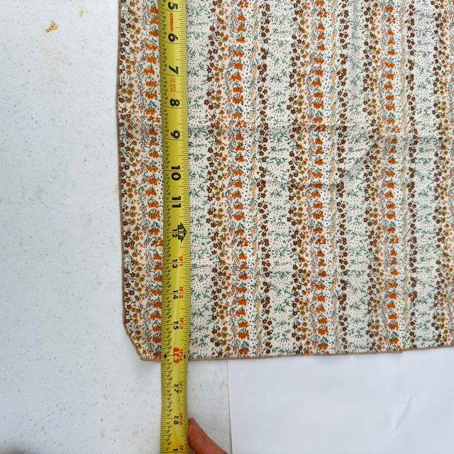 1970s Handmade Calico Print Earth Tone Napkins- Set of 7 For Sale In Columbia, SC - Image 6 of 8