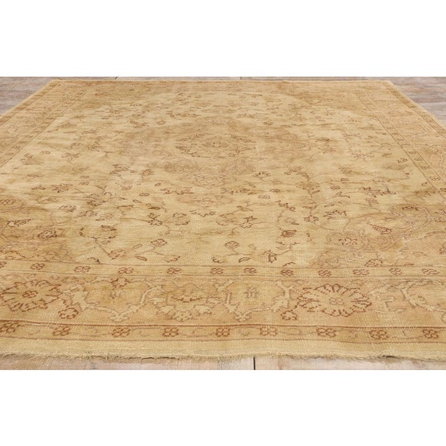 Antique Turkish Oushak Rug with Modern Style - 10'04 x 13'10 For Sale - Image 9 of 10