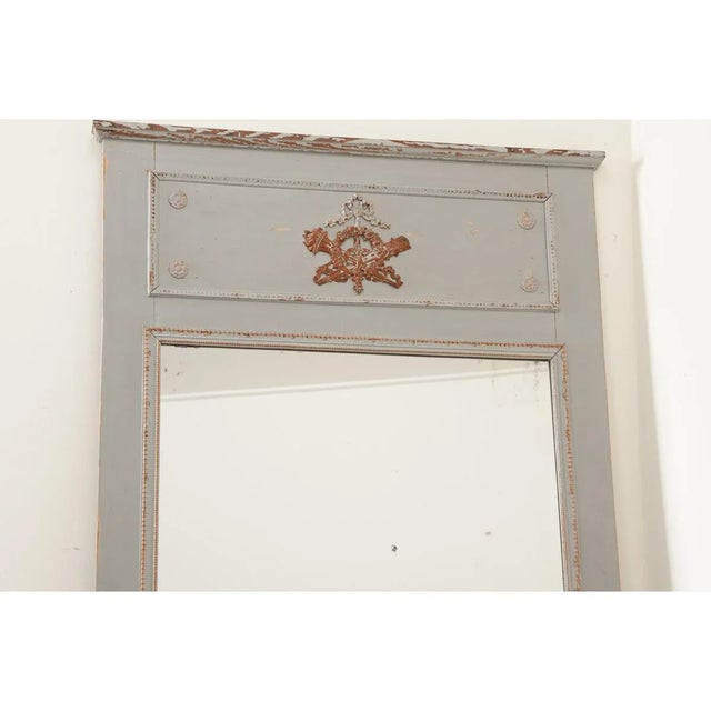 French French 19th Century Painted Trumeau With Original Mirror Glass For Sale - Image 3 of 10