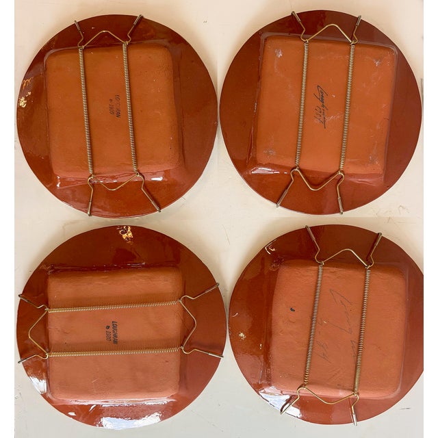 Off-white Individual and Unique Abstract Loughran Plates, Set of 4, Signed For Sale - Image 8 of 8