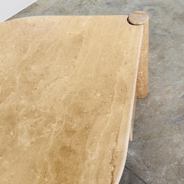 Italian Travertine Coffee Table, 1980s For Sale - Image 4 of 12