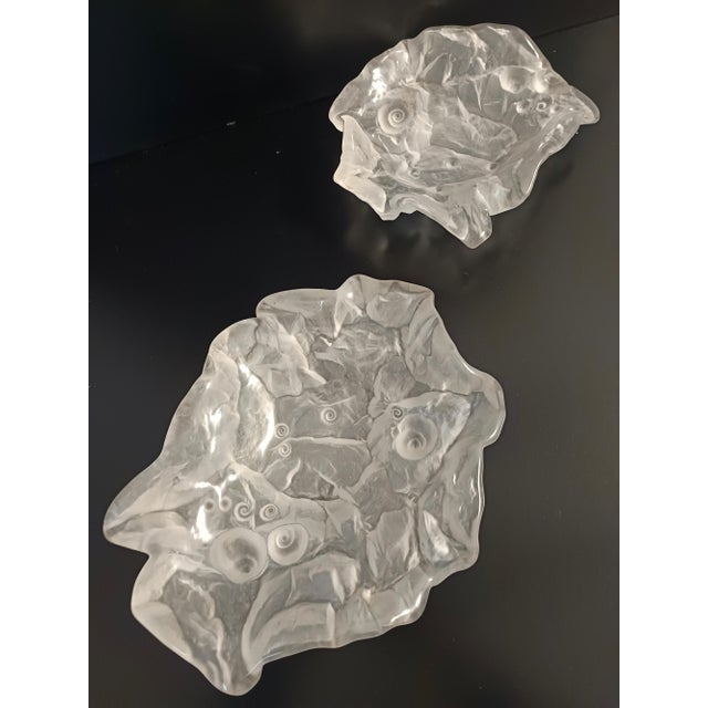 Transparent Crystal Trinket Bowl or Ashtray with Shells attributed to Jolanda Prinsen, 1970s For Sale - Image 6 of 10