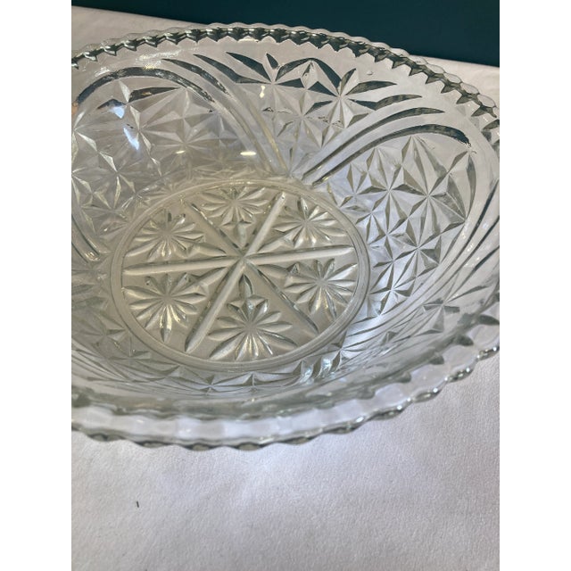 American Vintage Cut Glass Serving Bowl For Sale - Image 3 of 9