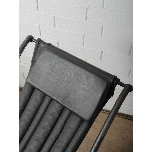 Black Pair of Circa 1850 Peter Cooper Rocking Chairs for r.w. Winfield in Black Leather and Iron For Sale - Image 8 of 11