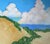 Contemporary Pacific View Lynne French California Landscape Seascape 8x8 Oil Painting For Sale - Image 3 of 4