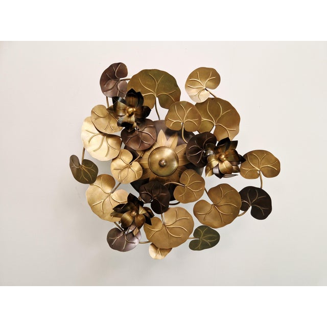 Hollywood Regency Style Brass Ceiling Light from Maison Jansen, 1970s For Sale - Image 13 of 13