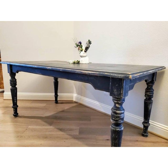 Early American County Farmhouse Distressed Dining Table Chairish