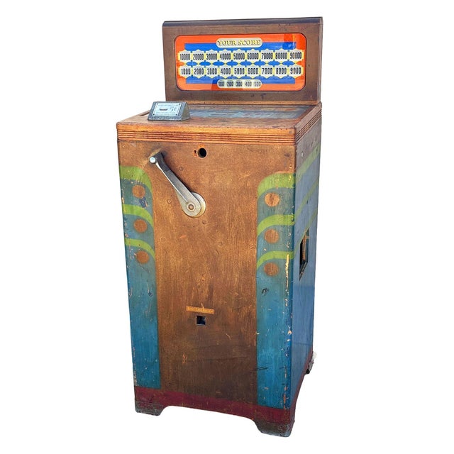 Wood Rare 1938 Jumbo Parade-Payout Slot Machine by Mills Novelty Co. For Sale - Image 7 of 13