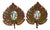 Pair Orientalist Bronze Palmette Candle Sconces Limoges Enamel Bather Plaques For Sale