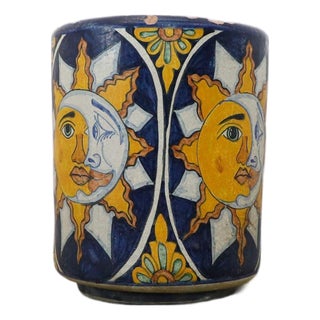 Mid 20th Century Mexican Glazed Ceramic Planter For Sale