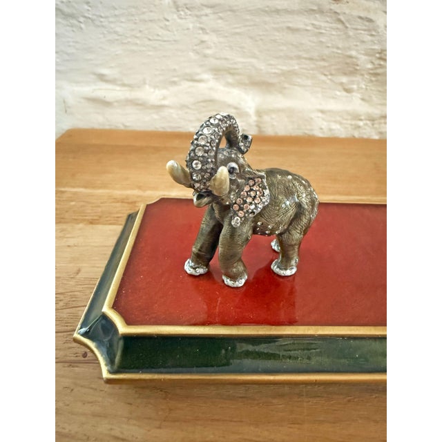 Jay Strongwater Hand-Enameled & Swarovski Bejeweled Elephant Figurine For Sale In New York - Image 6 of 8
