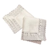 Mid 20th Century Vintage Lace Handkerchiefs -A Pair For Sale