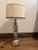 Vintage Blue/ Ivory Frederick Cooper Table Lamp Brass Lion Finial Pleated Silk Shade W Blue Silk Velvet Trim For Sale - Image 10 of 12
