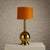 Tall Brass Table Lamp with Original Linen Lamp Shade, Denmark, 1960s For Sale - Image 14 of 14