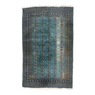 1970s, Handmade Vintage Uzbek Bukhara Rug 6.1' X 9.2' For Sale