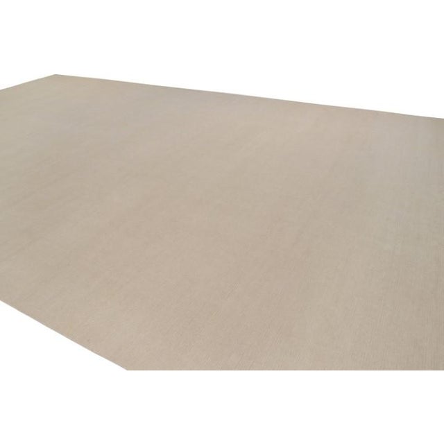 2010s Rug & Kilim’s Oversized Contemporary Textural Solid Rug in Cream and White Tones - 11x24 For Sale - Image 5 of 8