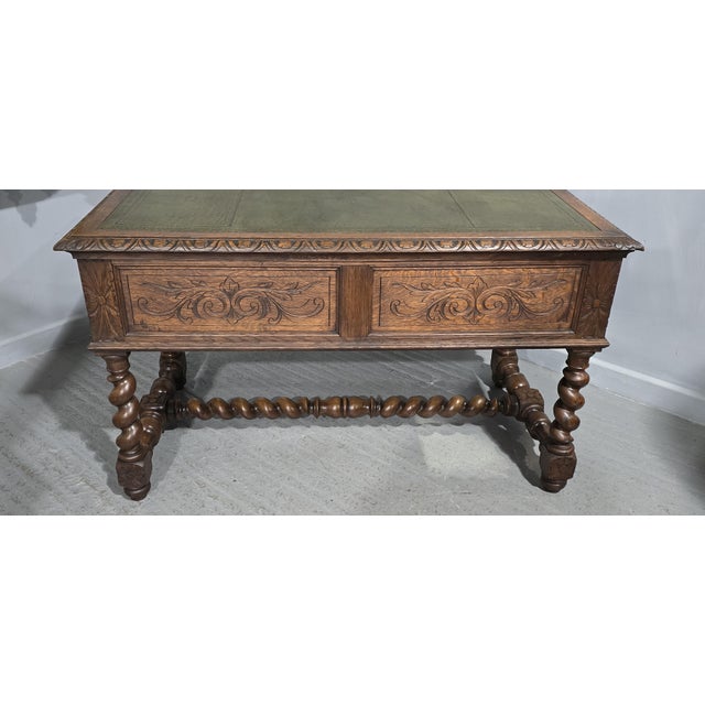 French Oak Writing Desk, 1880 For Sale - Image 14 of 15