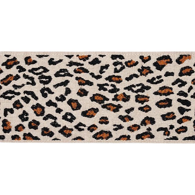 Sample- Schumacher Safari Trim in Black & Caramel For Sale