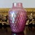 Josh Ries Handblown Glass Vase – Iridescent Pink Embossed Honeycomb Studio Art Glass For Sale - Image 6 of 7