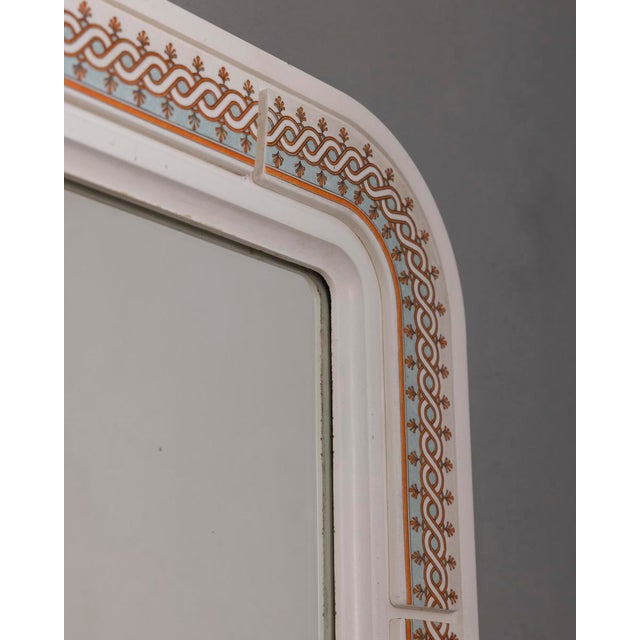 Glass Vintage Plastic Wall Mirror with Carrara Matte, 1970s For Sale - Image 7 of 9