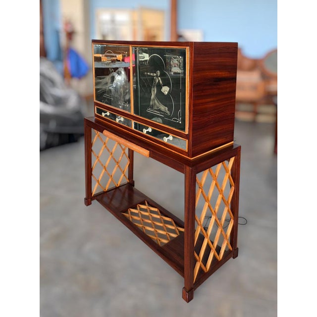 Italian Art Deco Rationalist Mirrored Sideboard, 1930s For Sale - Image 9 of 18