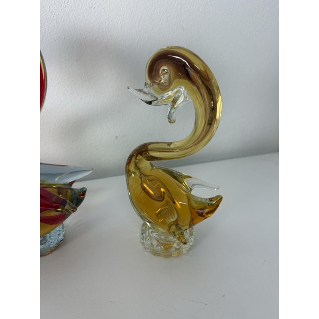 Swans in Submerged Polychrome Murano Glass in the style of Cenedese, 1970, Set of 4 For Sale - Image 14 of 18