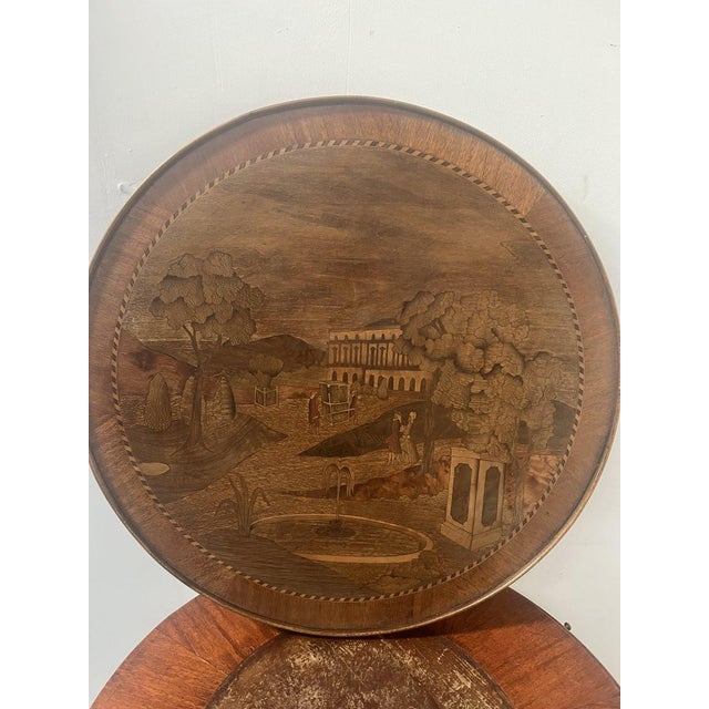 Louis XVI Style Marquetry Pedestal Table with Removable Top, 20th Century For Sale - Image 6 of 15