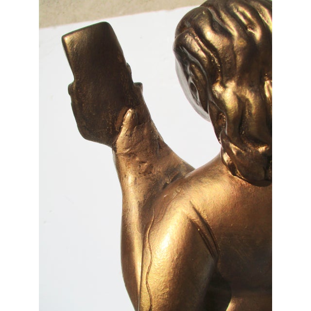 Mid 20th Century MCM Gilt-Copper Clad Harvest Figure For Sale - Image 5 of 11