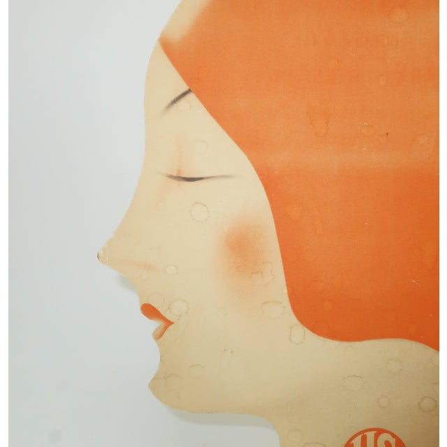 Art Deco Die Cut Lithograph Store Display of Bathing Beauty, c.1930 For Sale - Image 4 of 15